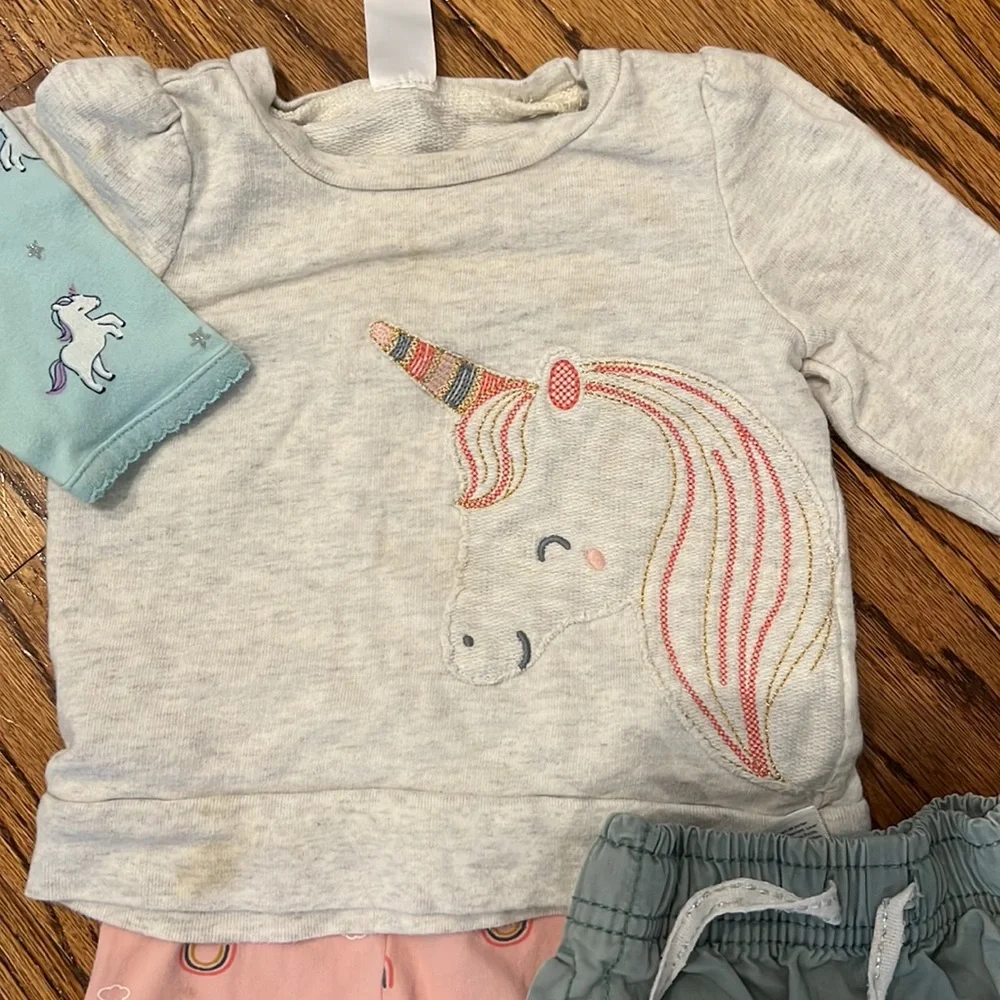 UNICORN SET - CARTERS 9M - PAJAMAS, OUTFIT, and JACKET WITH UNICORN HORN